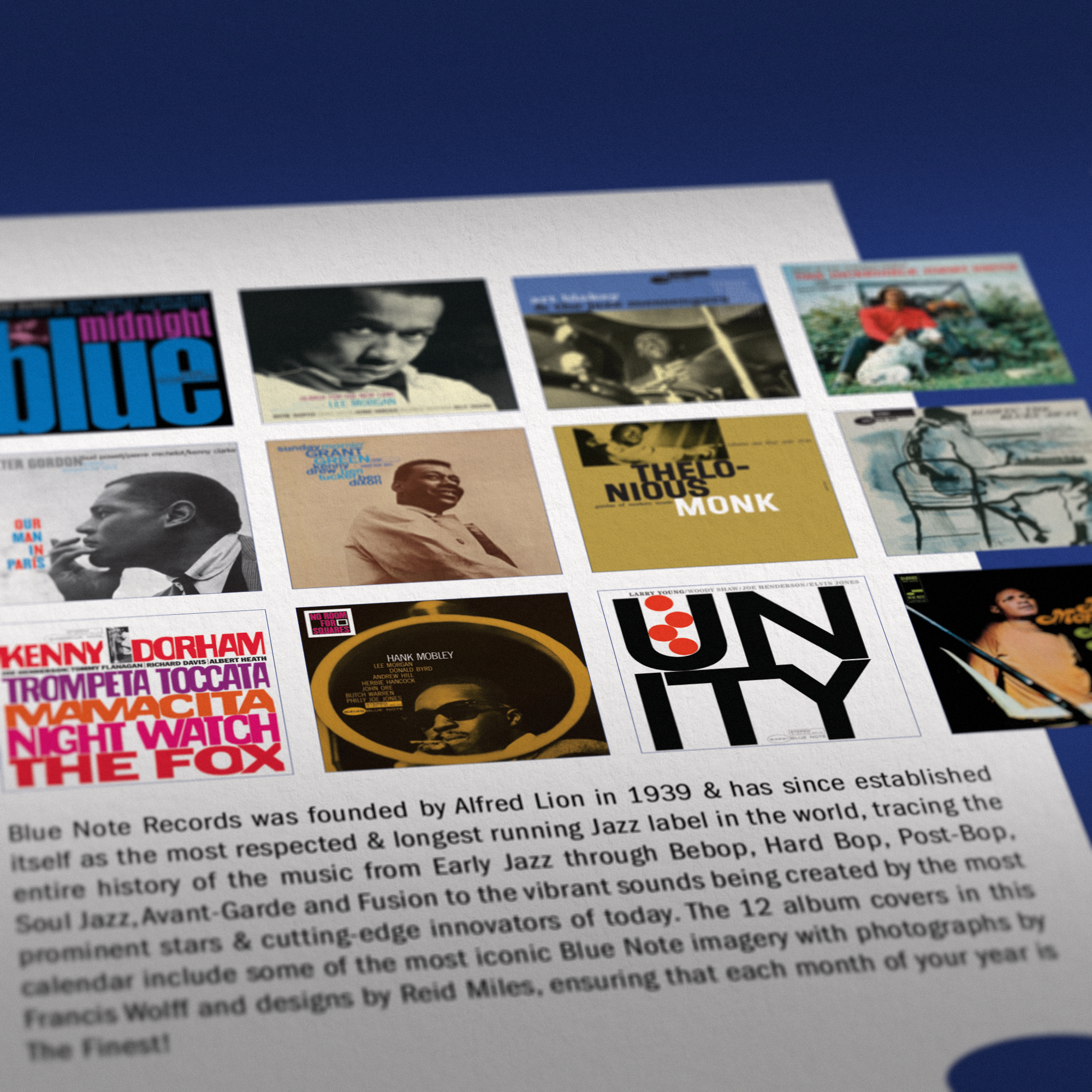 2026 Blue Note Calendar Back