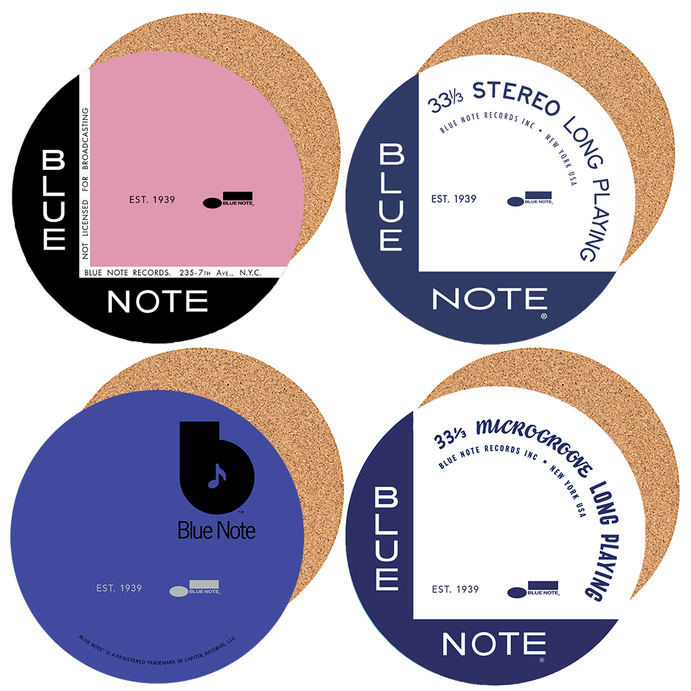Vinyl Label Coaster Set - Blue Note Records Vinyl Label Coaster Set - Blue Note Records
