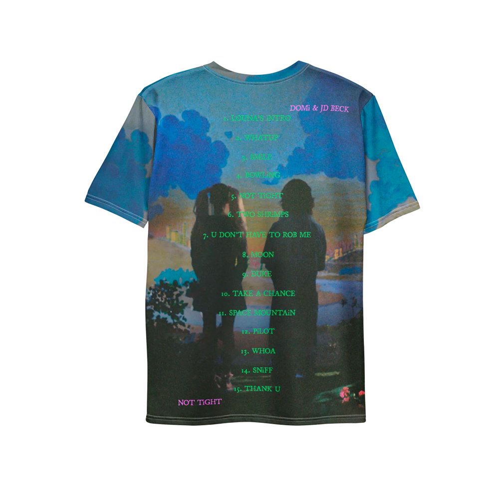 DOMi & JD BECK - NOT TiGHT ALL OVER PRiNT TRACKLiST TEE 2