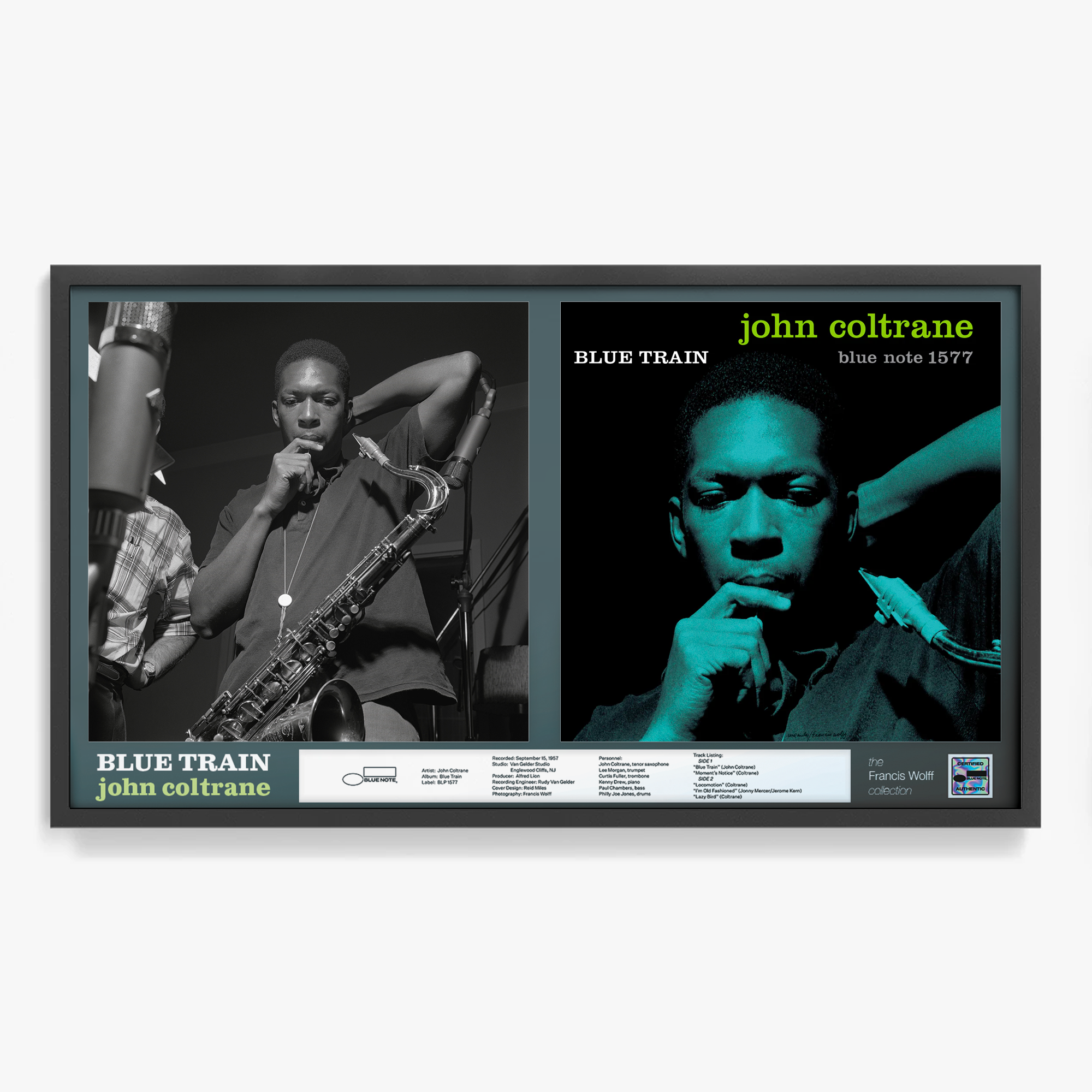 John Coltrane – Blue Train Framed Diptych (Francis Wolff Collection – BN.WOLFF.1577.001)John Coltrane – Blue Train Framed Diptych (Francis Wolff Collection – BN.WOLFF.1577.001)