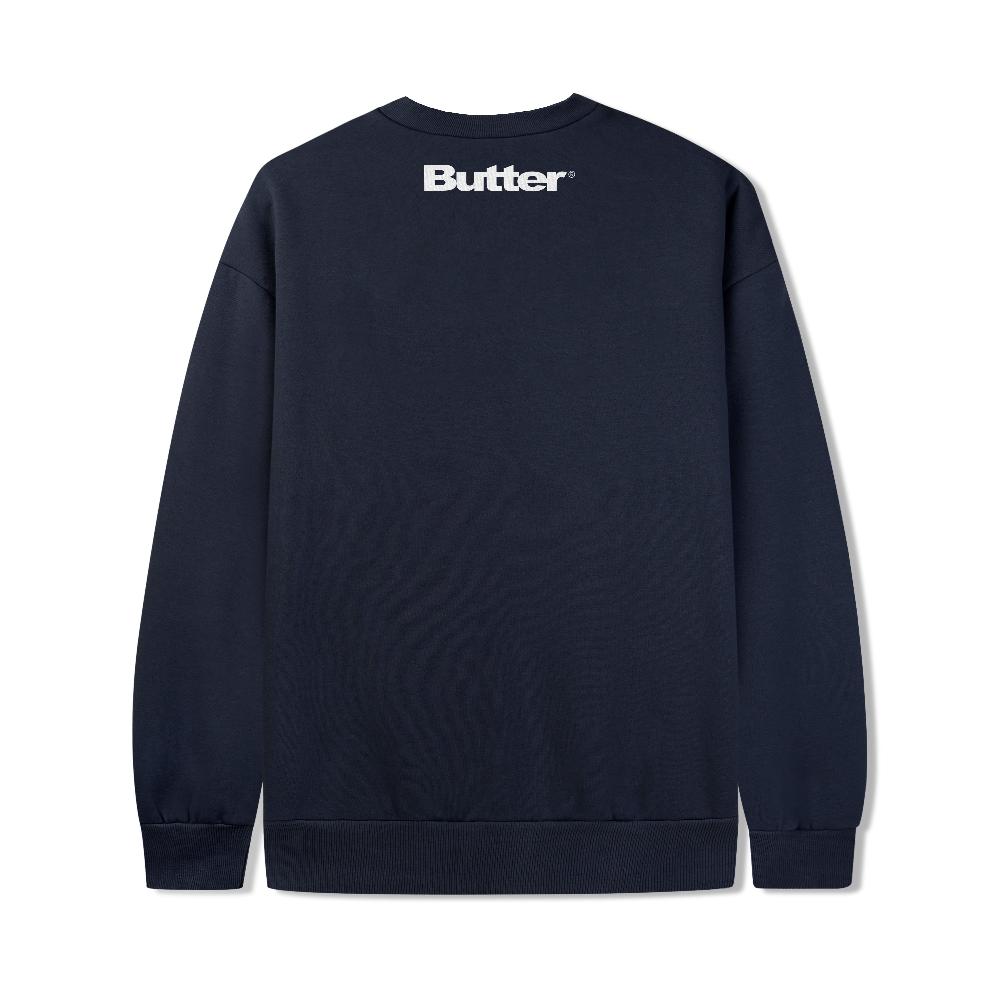 Blue Note x Butter Goods - Records Logo Felt Applique Crewneck Blue Back