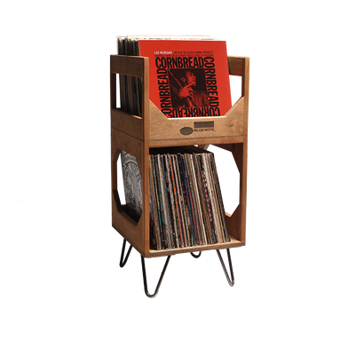 The Deluxe Jr. Vinyl Record Storage Golden Oak