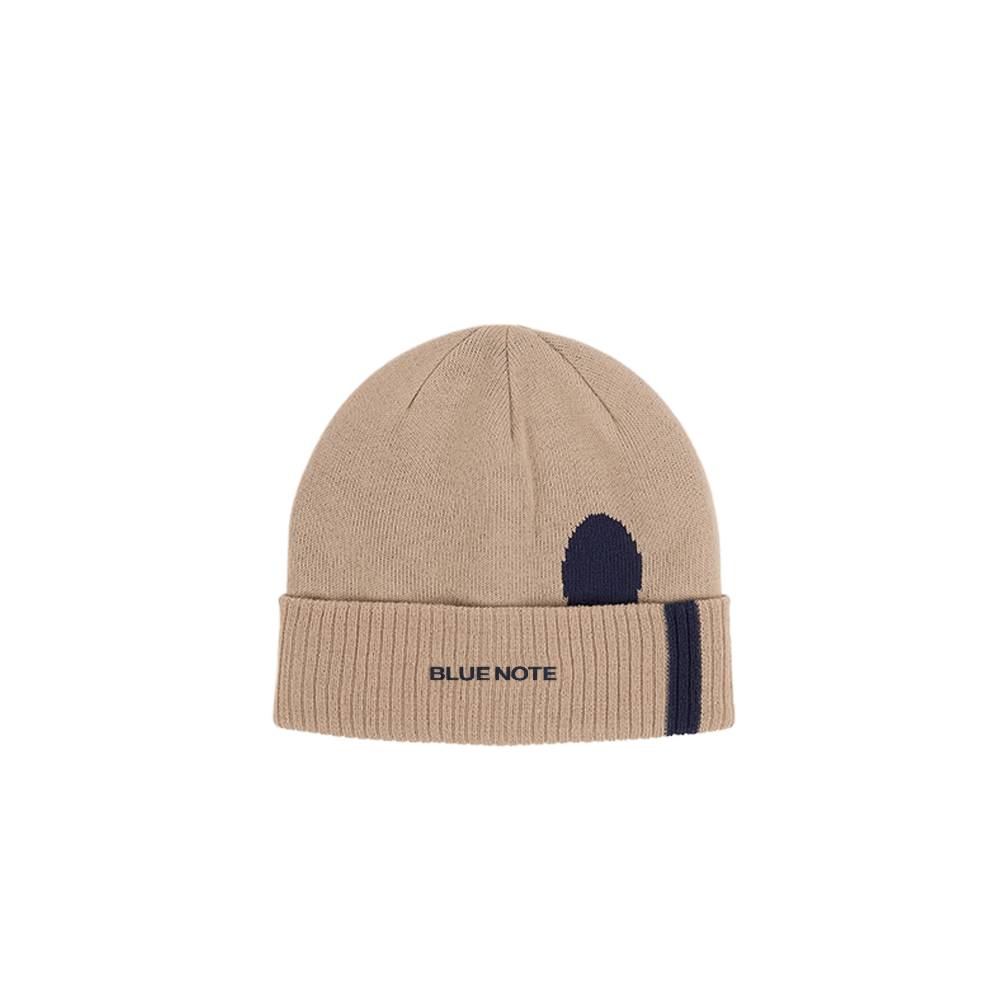 Tan Blue Note Beanie