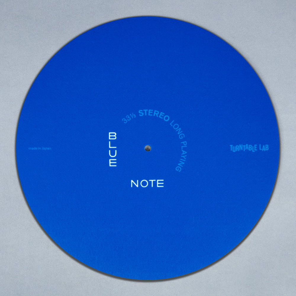 Turntable Lab x Blue Note: Long Playing Dr. Suzuki Record Mat Slipmat Blue Detail