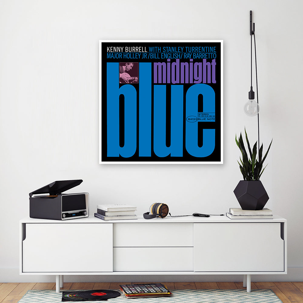 Kenny Burrell - Midnight Blue Framed Canvas Wall Art - Blue Note Records