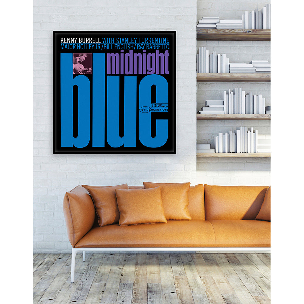 Kenny Burrell - Midnight Blue Framed Canvas Wall Art - Blue Note Records