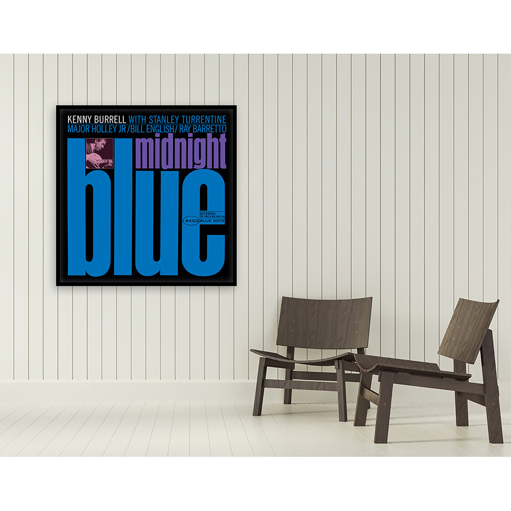 Kenny Burrell - Midnight Blue Framed Canvas Wall Art - Blue Note Records