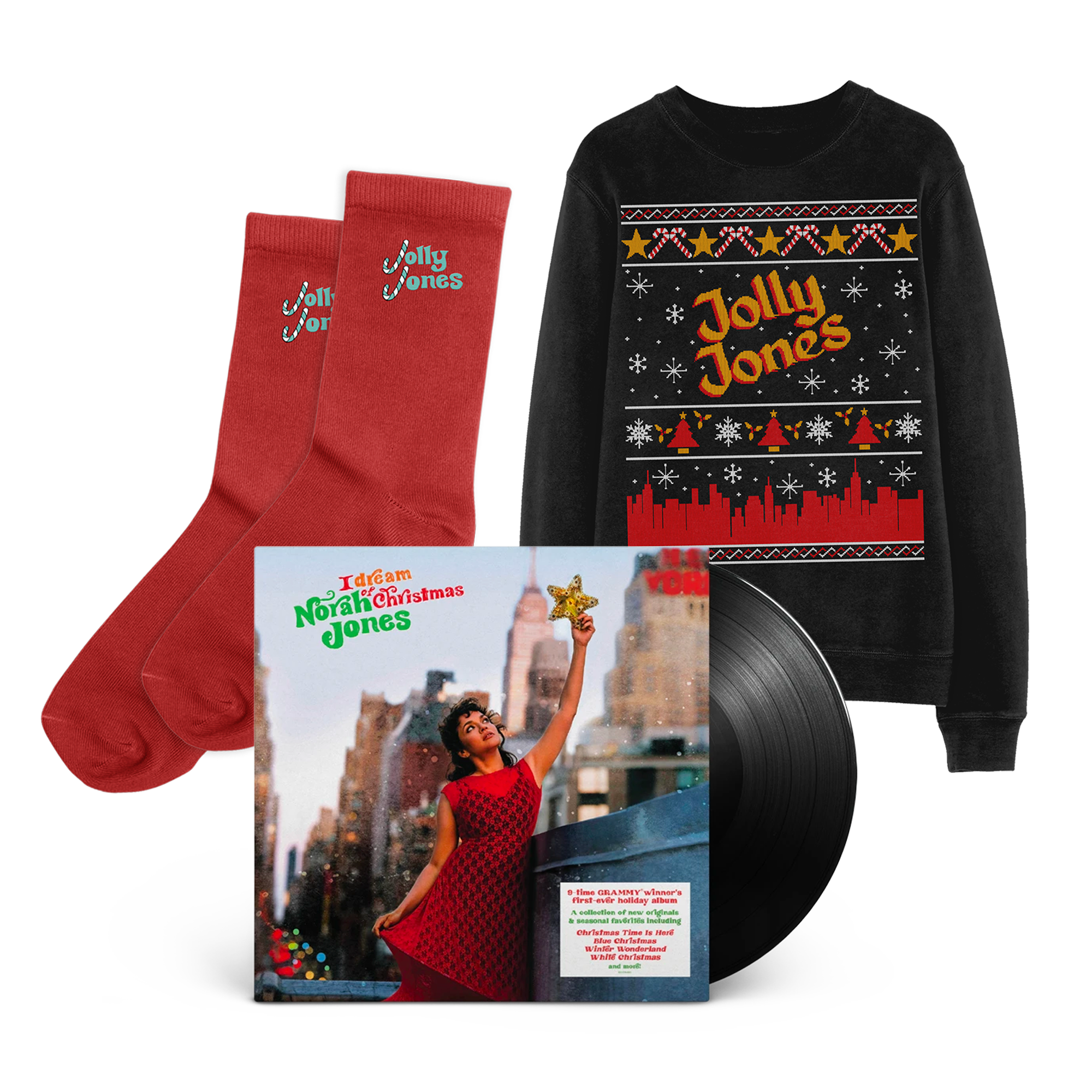 Norah Jones - I Dream Of Christmas LP + Socks + Sweatshirt Bundle