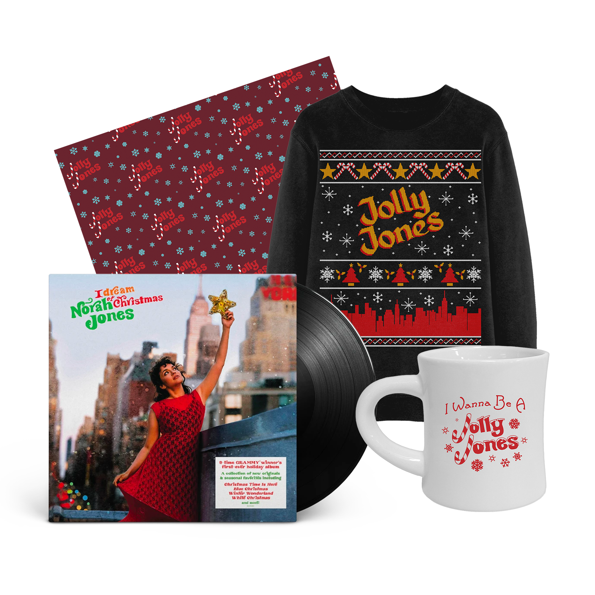 Norah Jones - I Dream Of Christmas LP + Sweatshirt + Mug + Wrapping Paper Bundle